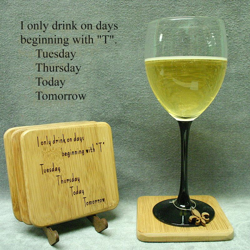 Letter "T" Bamboo Coasters
